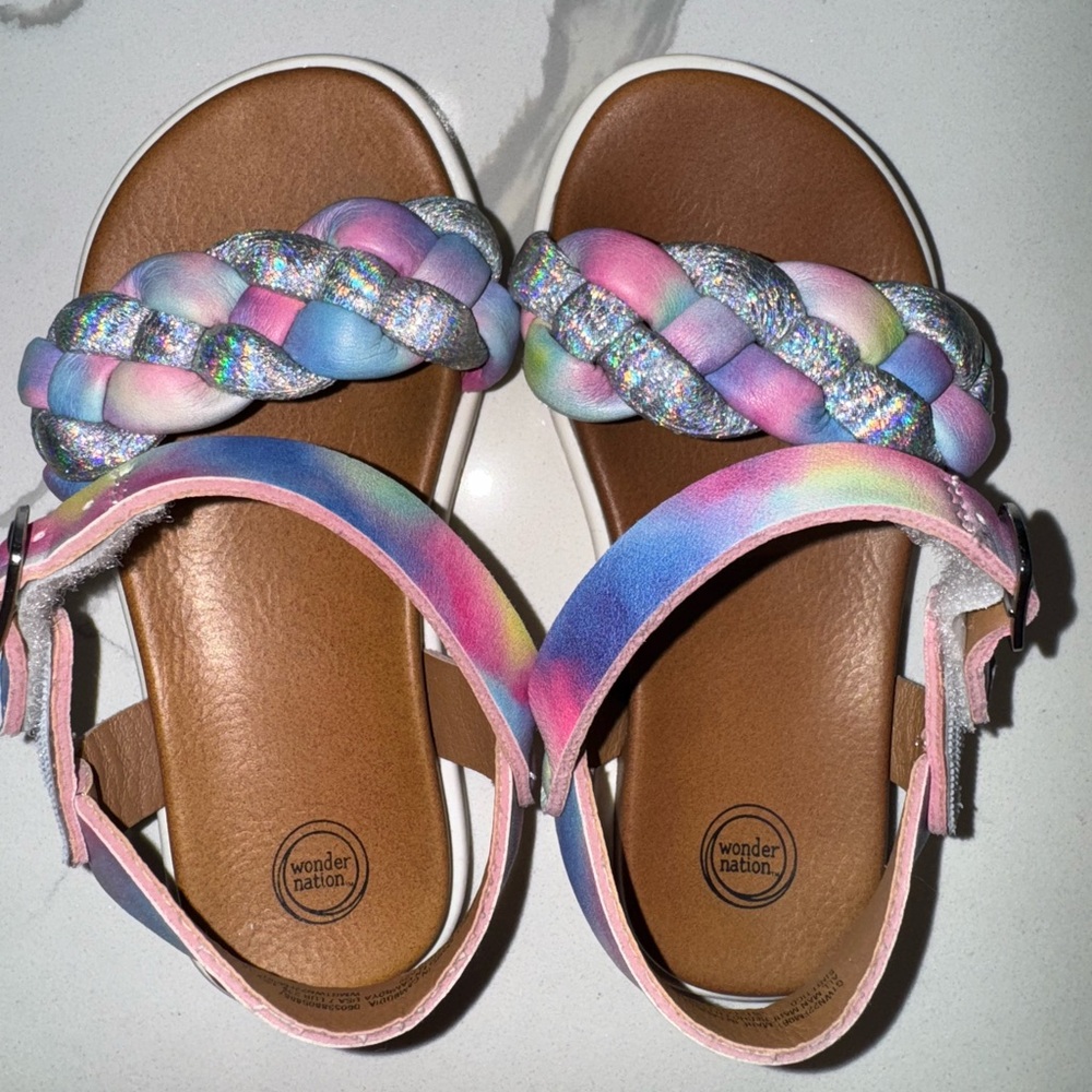 Two Pairs Girls Toddler Summer Shoes 7 - Picture 5 of 6